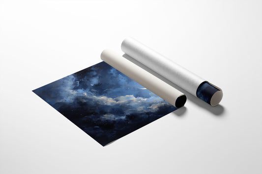 Sliver Moon Among Stormy Clouds