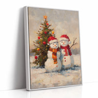 Frosty Friends Under Twinkling Lights
