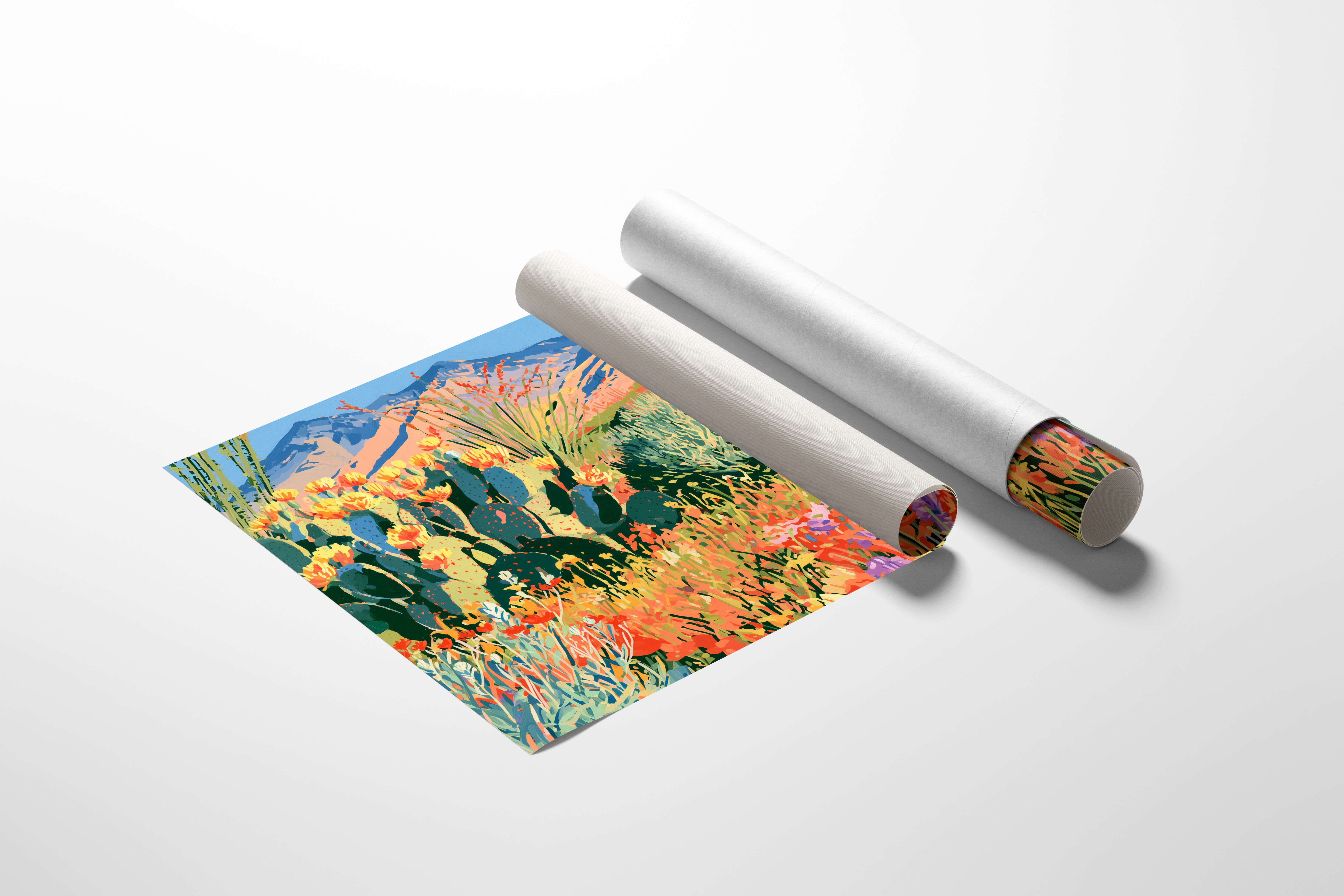 Desert Superbloom, Mountain Backdrop