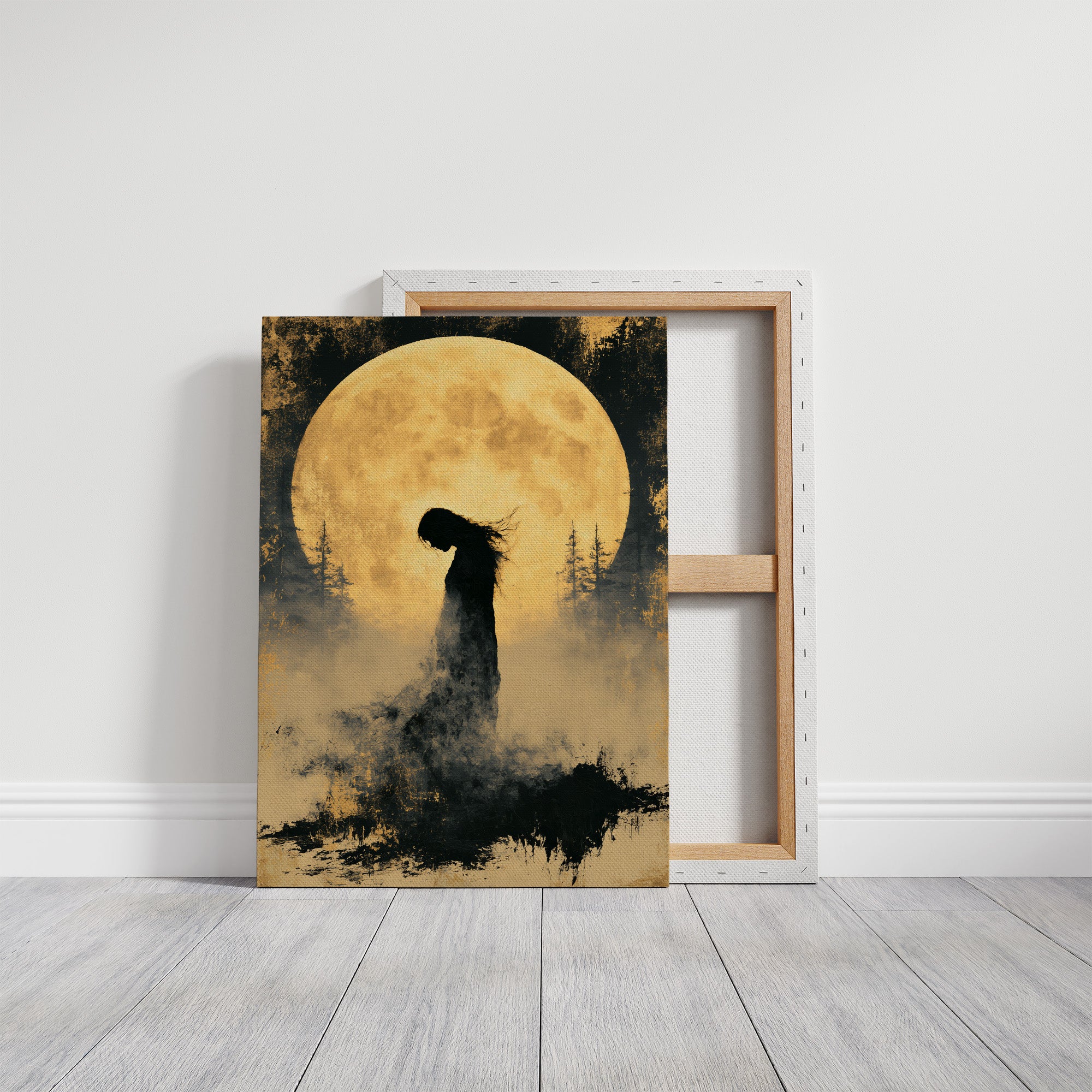 Silhouette Beneath the Harvest Moon