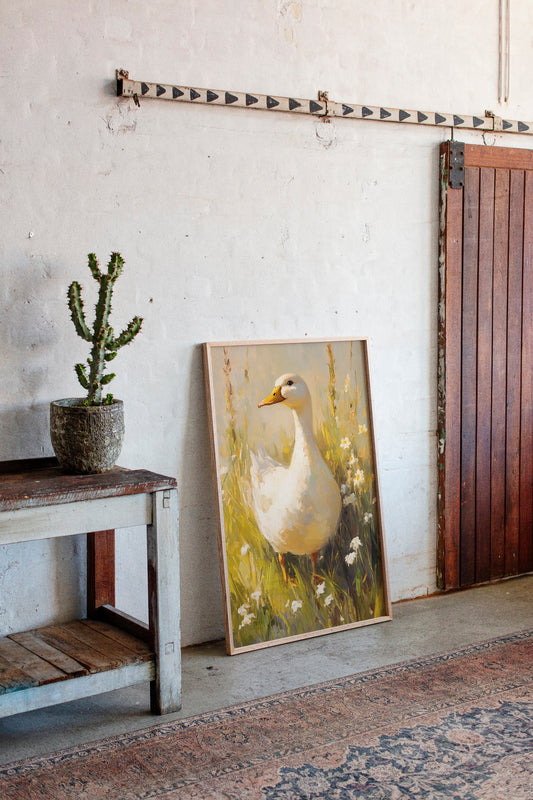 A Duck's Day Among Wildflowers