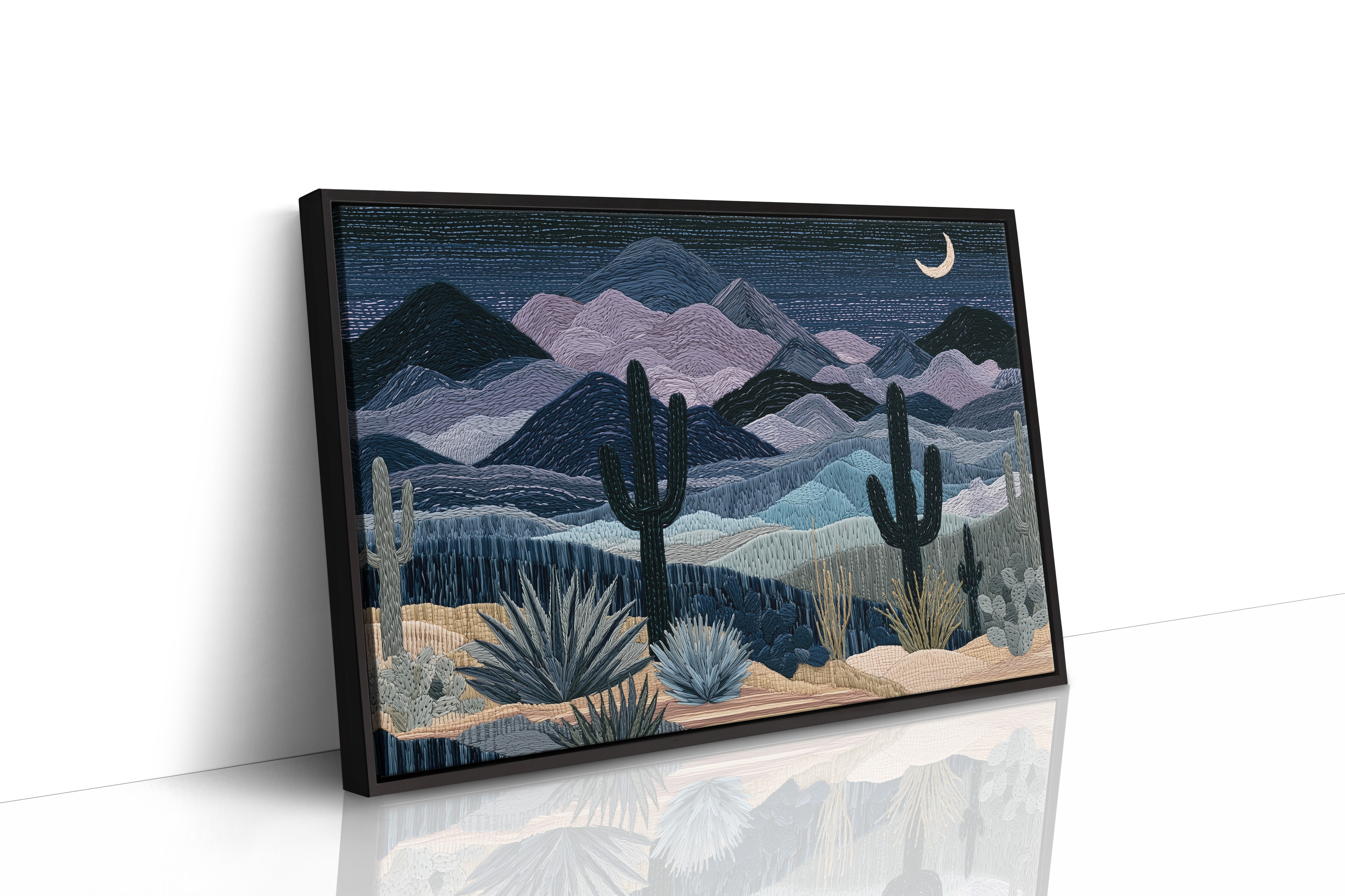 Ridgelines Beneath a Sliver Moon