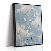 Seagulls Traverse Azure Freedom