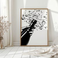 Bubbles Dance Their Midnight Toast