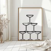 Champagne Tower Draws Midnight Maps