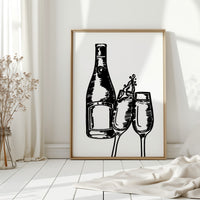 Bubbles Dance Their Midnight Toast