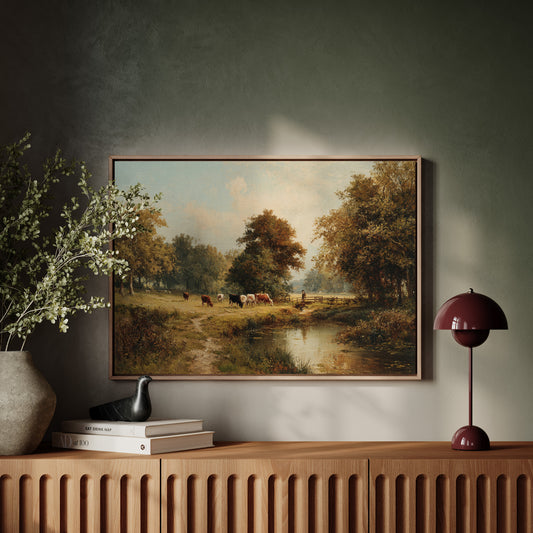 Autumn Cattle By The River's Edge