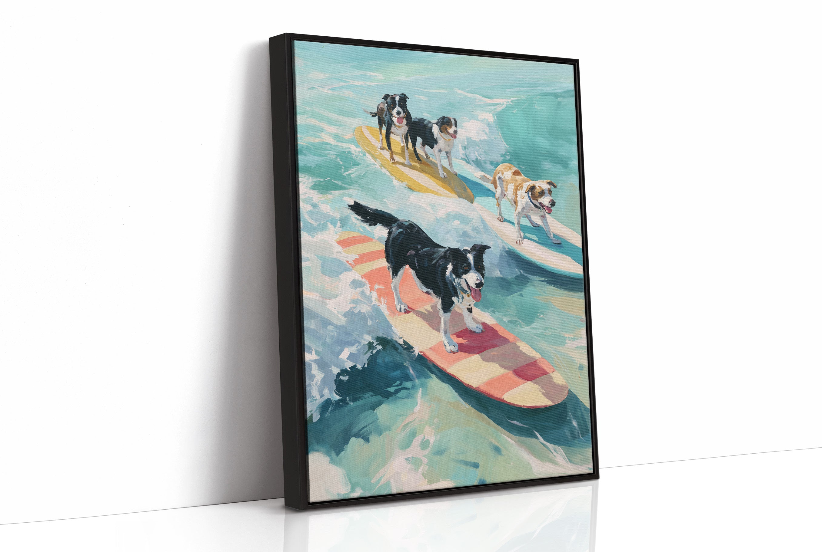 Surfboard Symphony: Canine Wave Riders