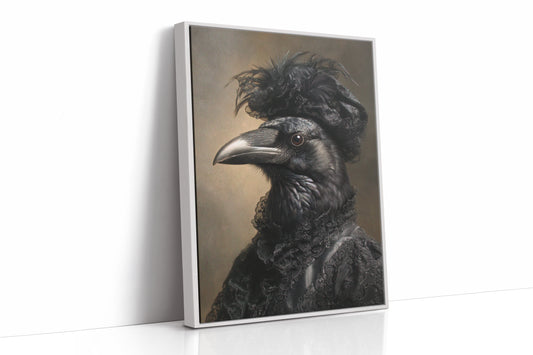 Elegantly Dressed Raven in Lace