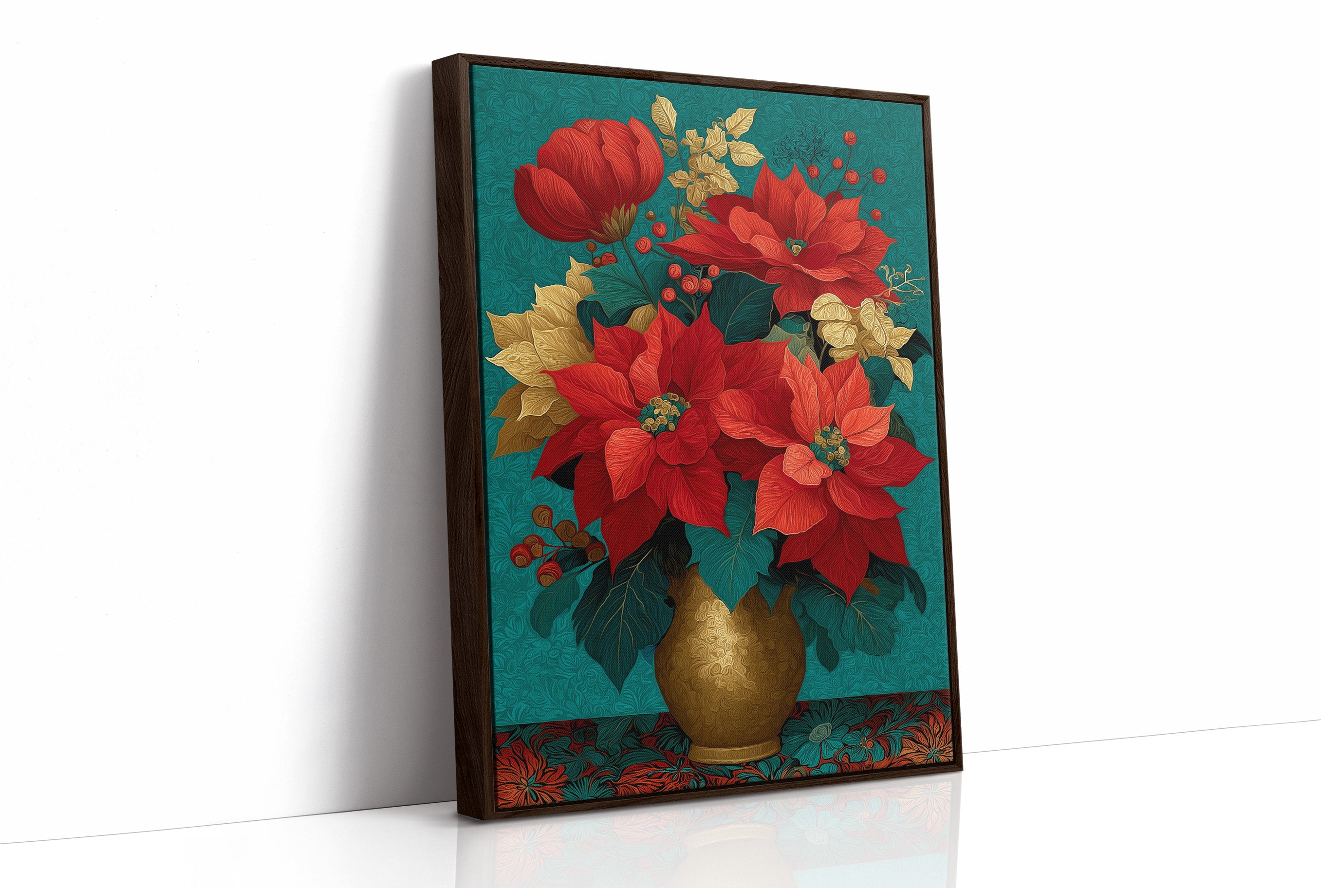 Poinsettias in Gold