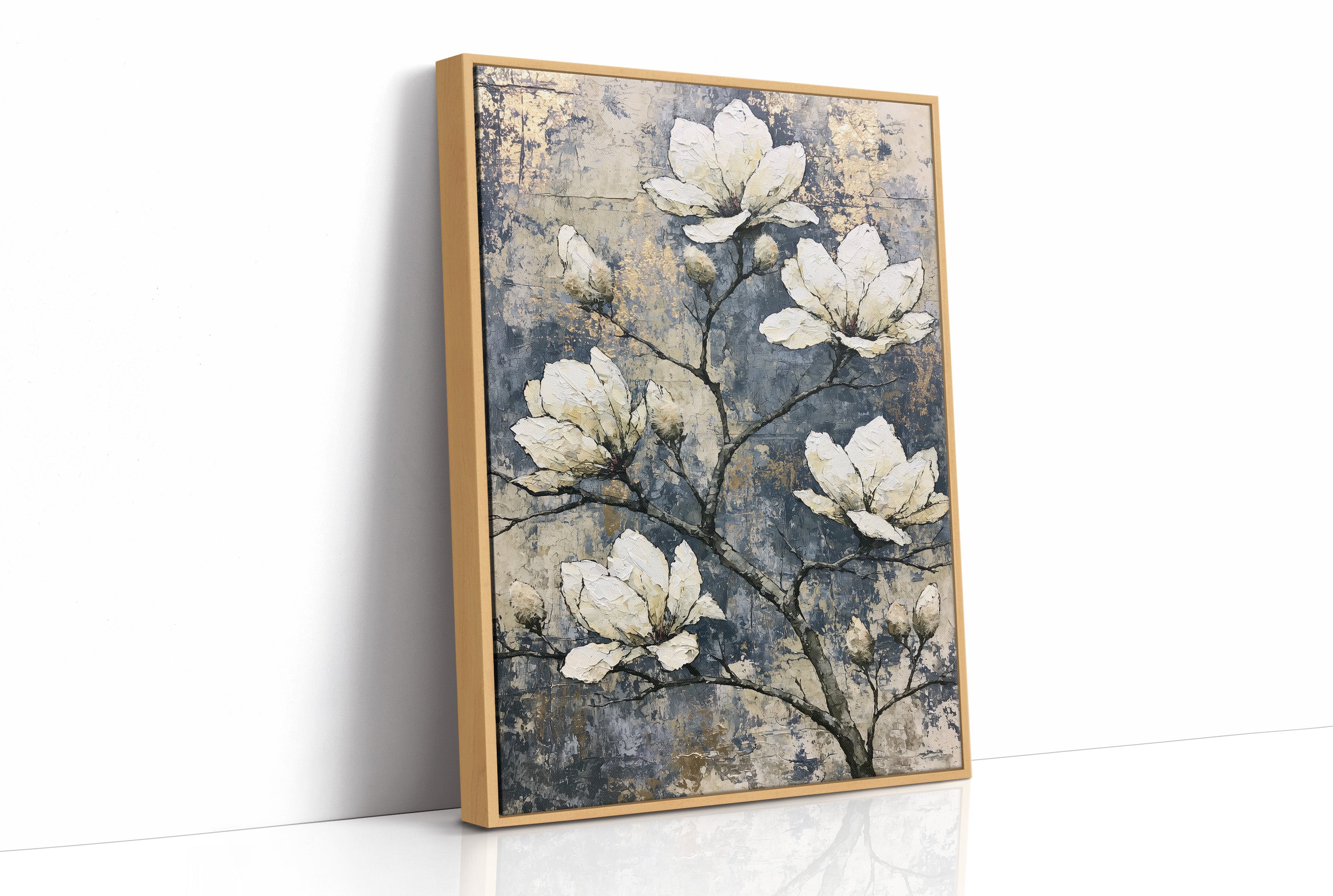 Magnolia Branch on Cracked Gold
