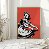 Polka Dots Dance Through Ruby Skies