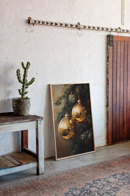 Golden Orbs of Winter's Embrace