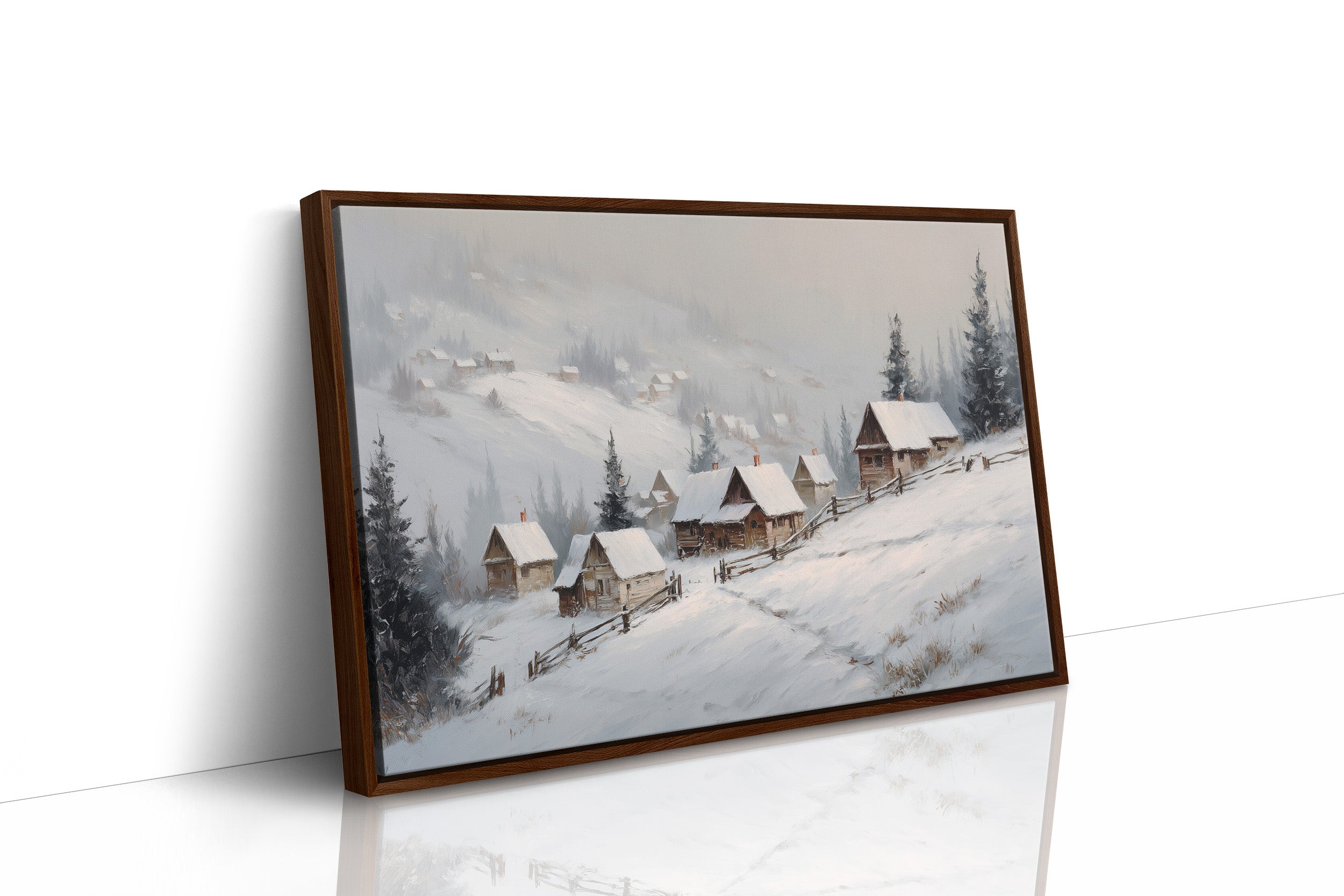 Snow Blankets Our Mountain Village Path