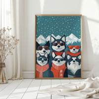 Cool Huskies Chase Winter Stars