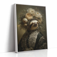 Regal Sloth in Floral Elegance