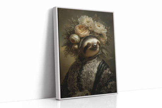 Regal Sloth in Floral Elegance