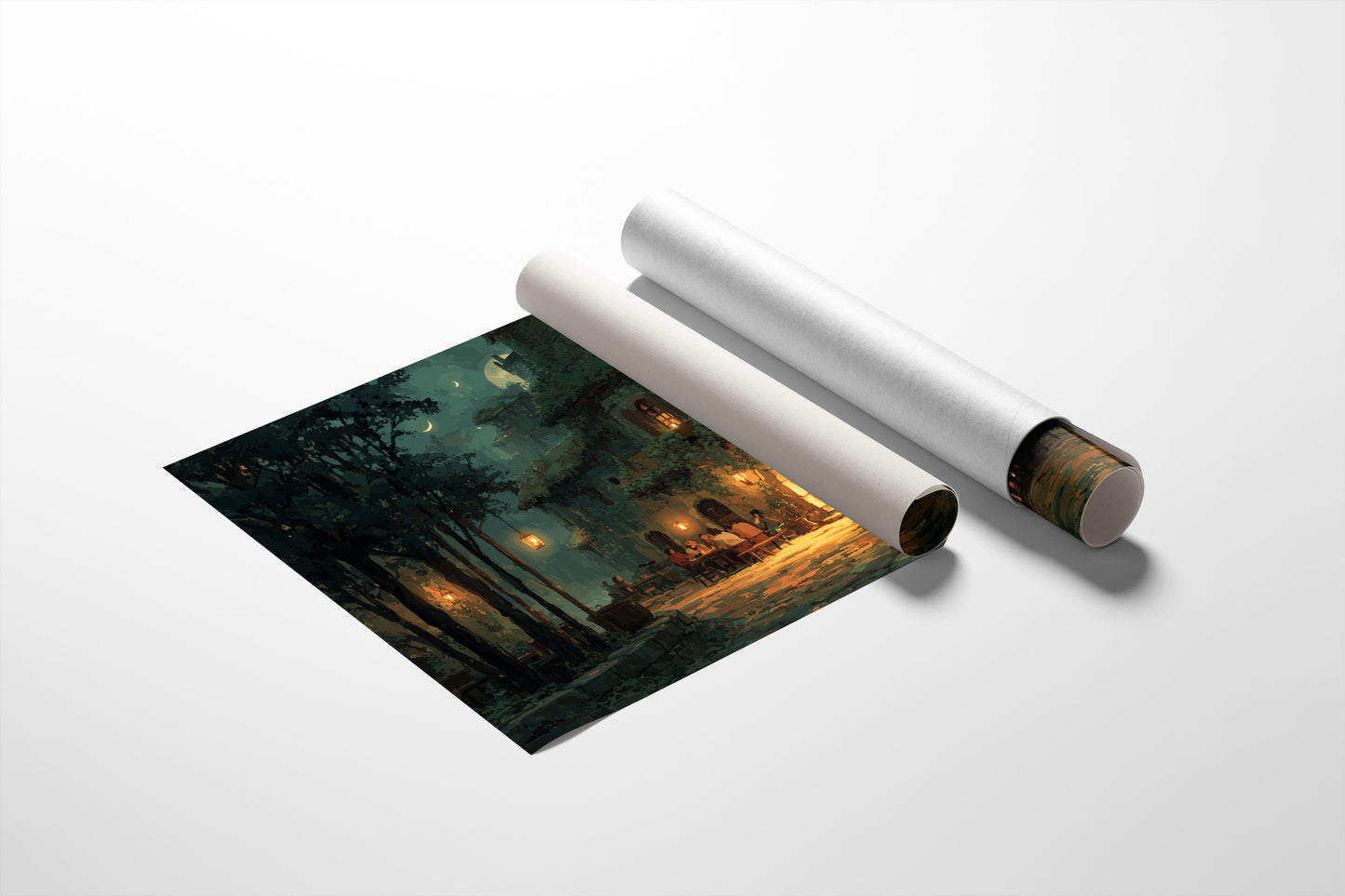 Tuscan Evening Under Crescent Light