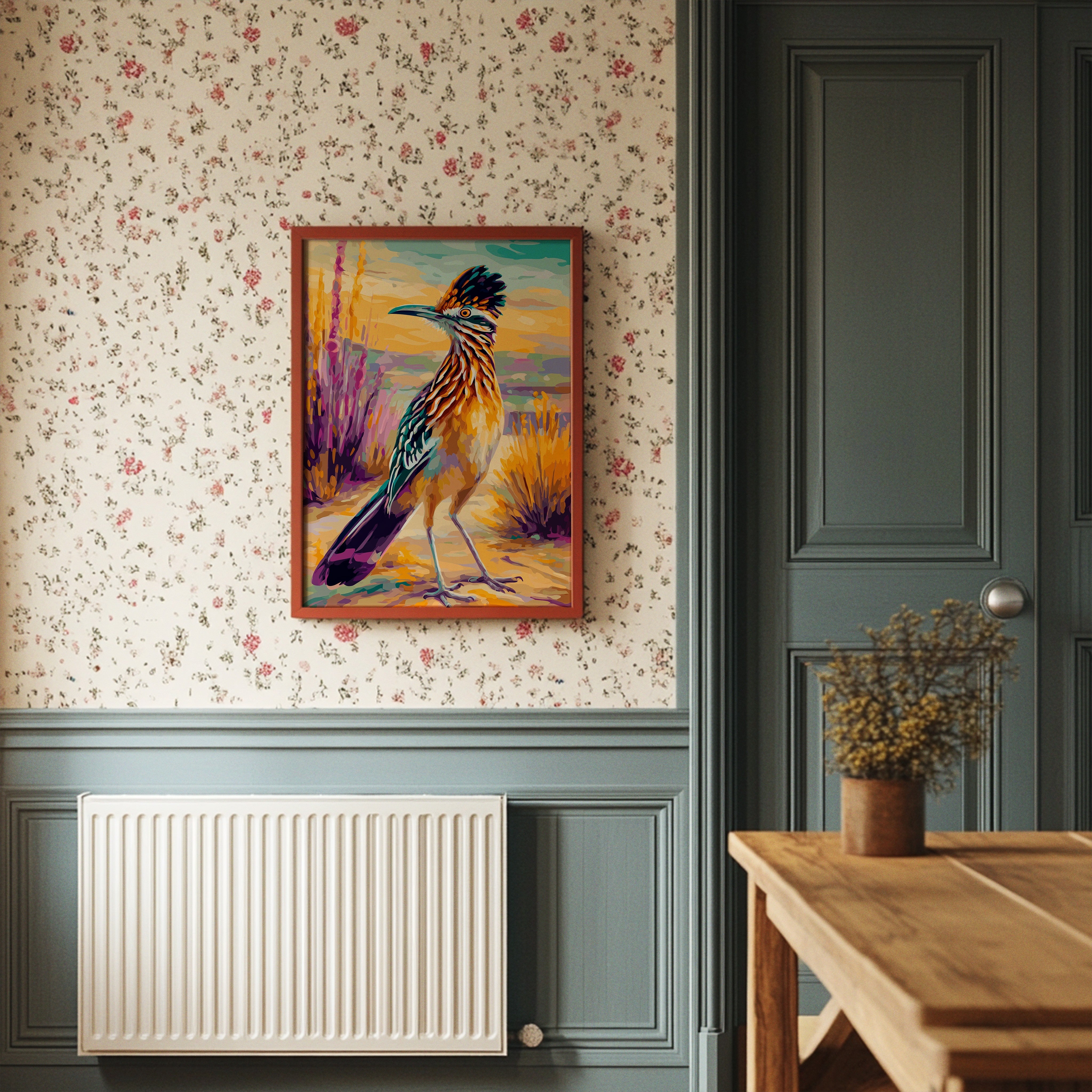 Desert Runner Wears Sunset Feathers