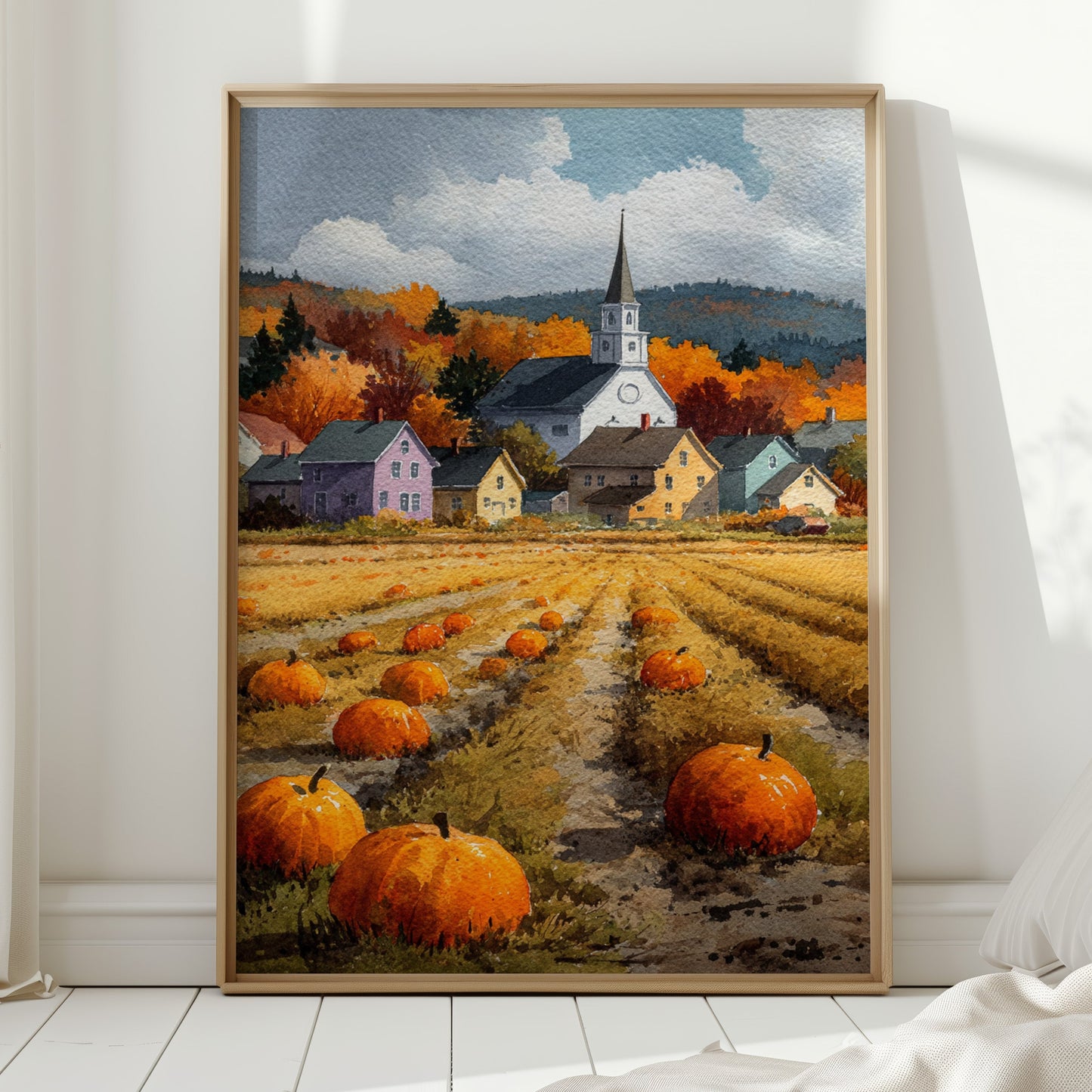 Pumpkins Rest Below Church Spires