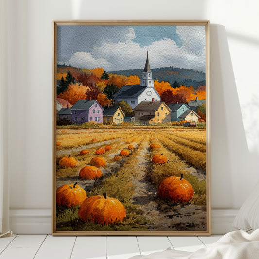 Pumpkins Rest Below Church Spires