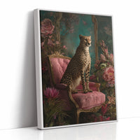 Regal Gaze Amidst Floral Splendor