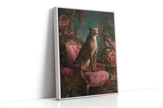 Regal Gaze Amidst Floral Splendor