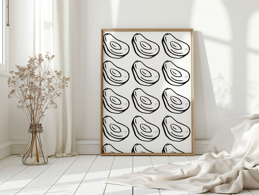 Avacado Dance In Black Lines