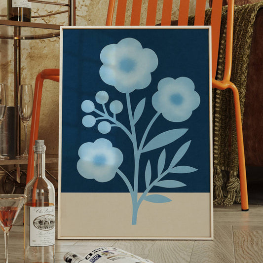 Midnight Garden Blooms In Blue