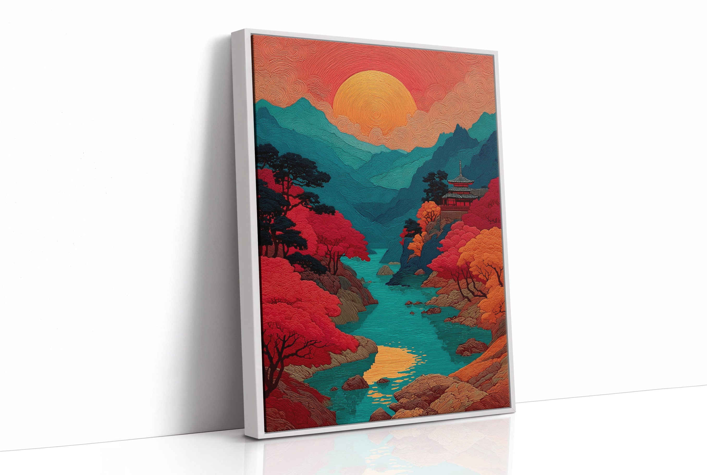 Crimson Rivers Meet Turquoise Mountains