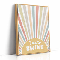 Time To Shine Retro Sunburst Print