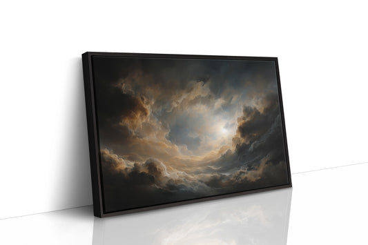 Borrowed Light Between Storm Clouds