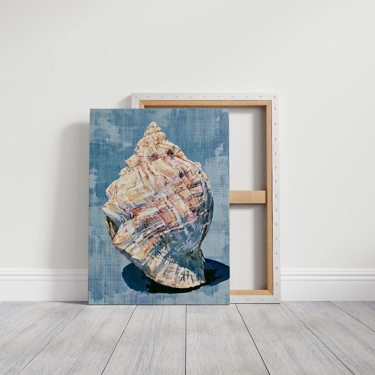 Weathered Conch, Woven Blue