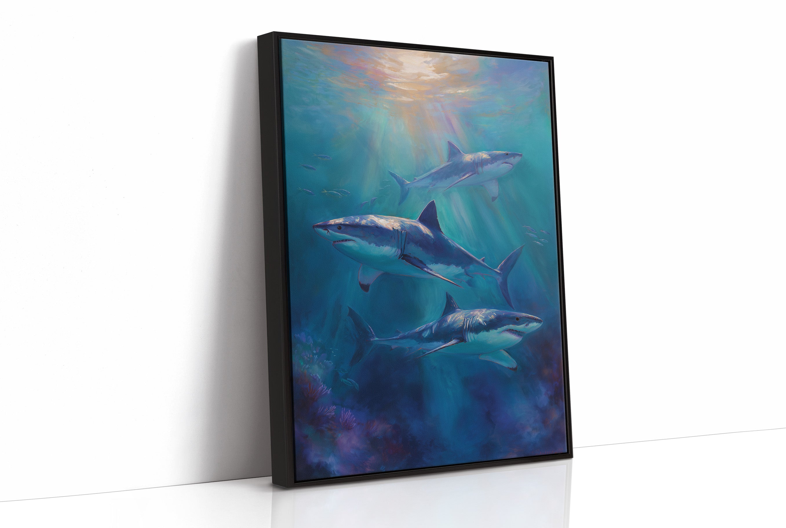 Azure Hunters Beneath Golden Rays