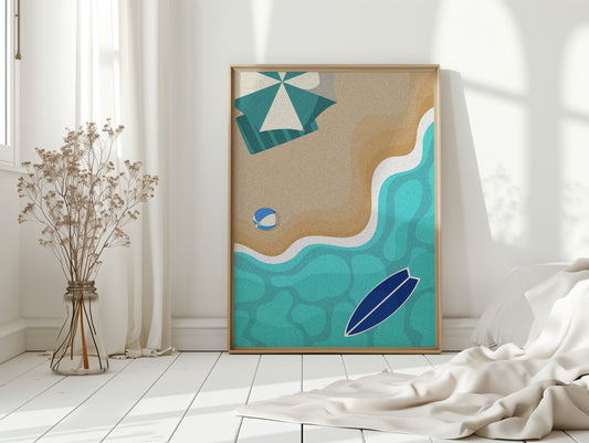 Beach Ball Plays With Turquoise Tides
