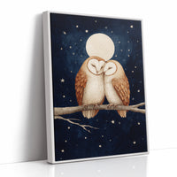 Loving Owls Under a Full Moon