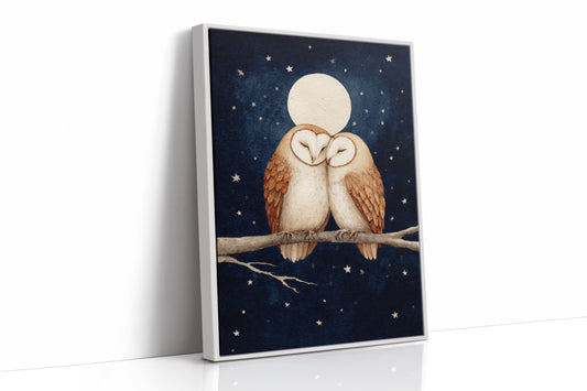 Loving Owls Under a Full Moon