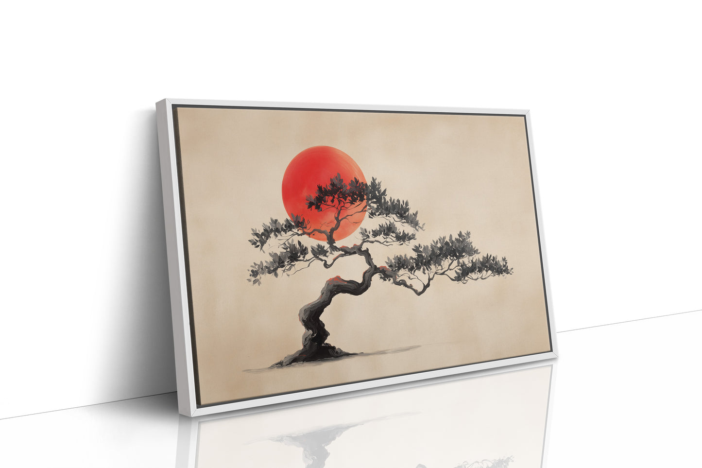 Crimson Harmony: Bonsai Beneath Blood Moon