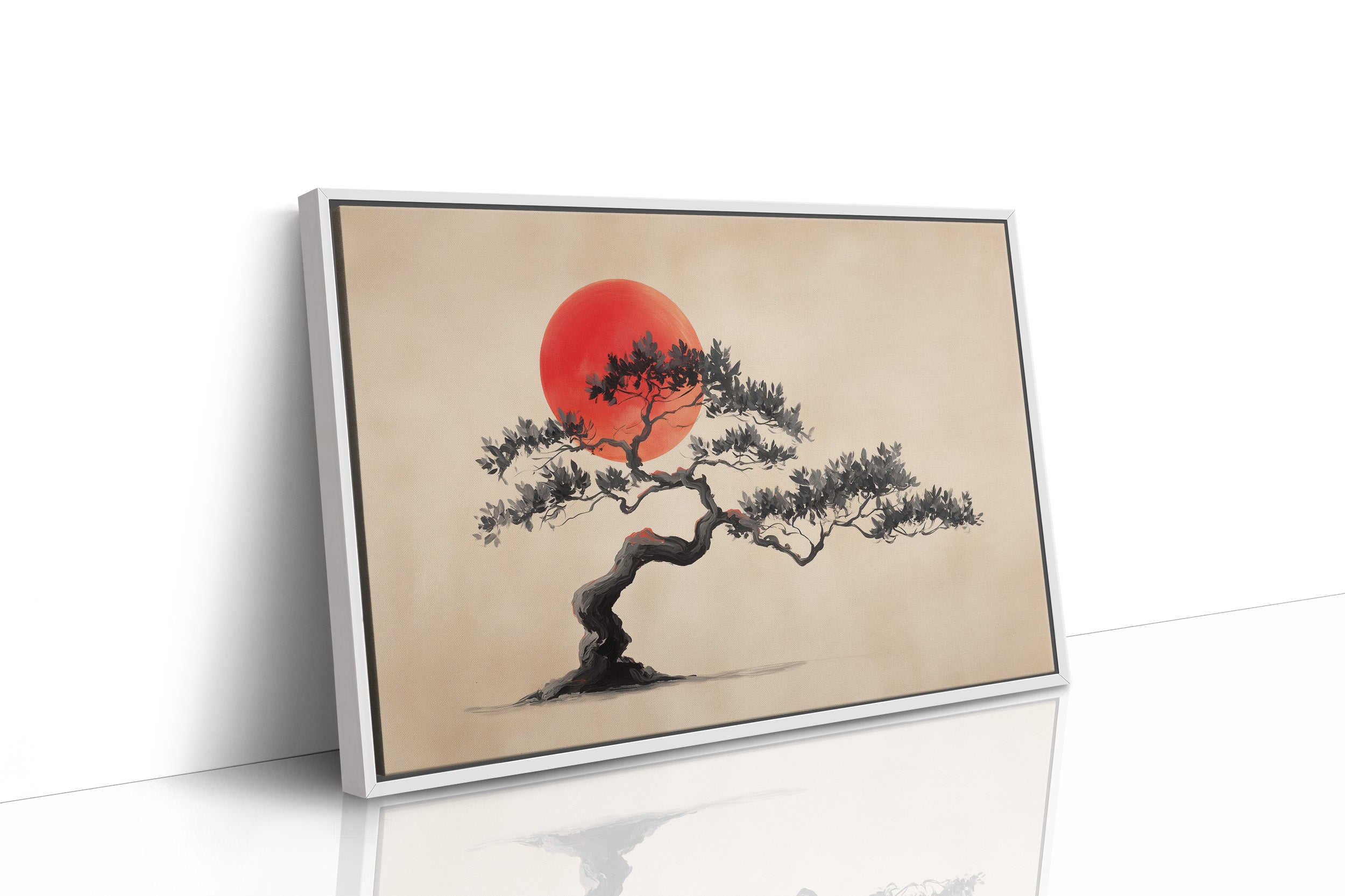 Crimson Harmony: Bonsai Beneath Blood Moon
