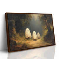 Whimsical Spirits in a Misty Forest