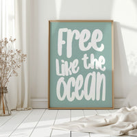 Seafoam Letters Spark Wild Freedom