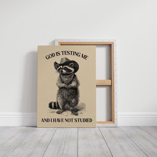 God Is Testing Me Raccoon