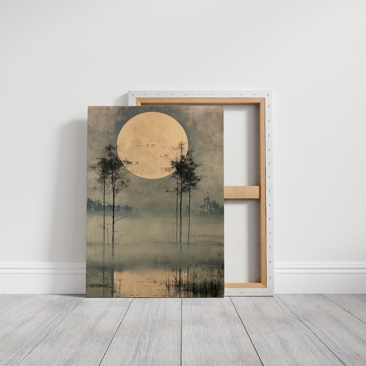 Harvest Moon Over the Marsh