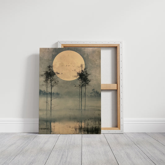 Harvest Moon Over the Marsh