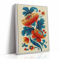 Folk Blooms Dance In Teal