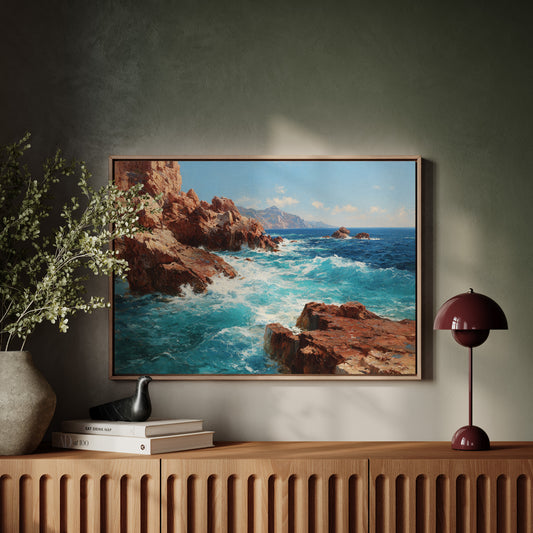 Tides Dance Against Crimson Cliffs