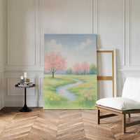 Spring Stream and Blossom Path