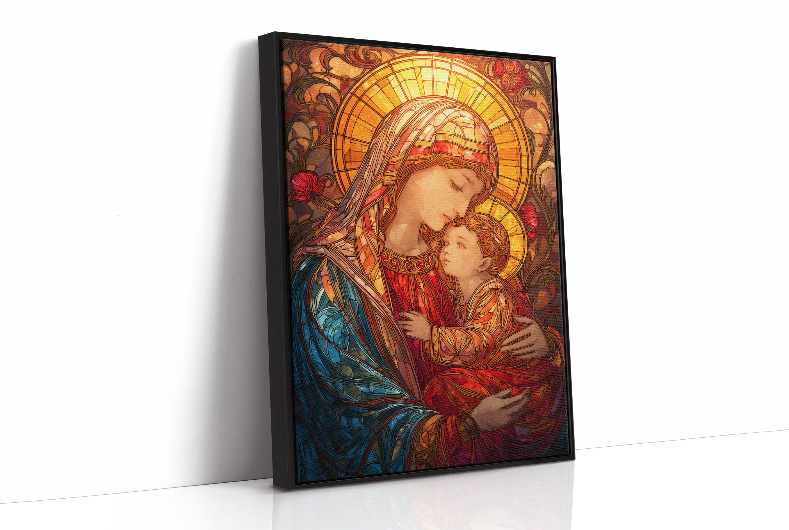 Sacred Glow Through Stained Glass