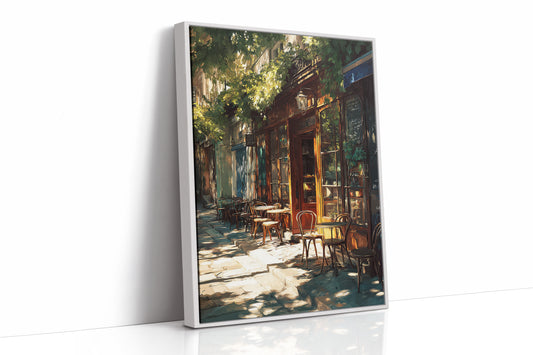 Sunlit Tables Awaiting Conversation