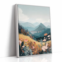 Fields of Color Beneath Mountains